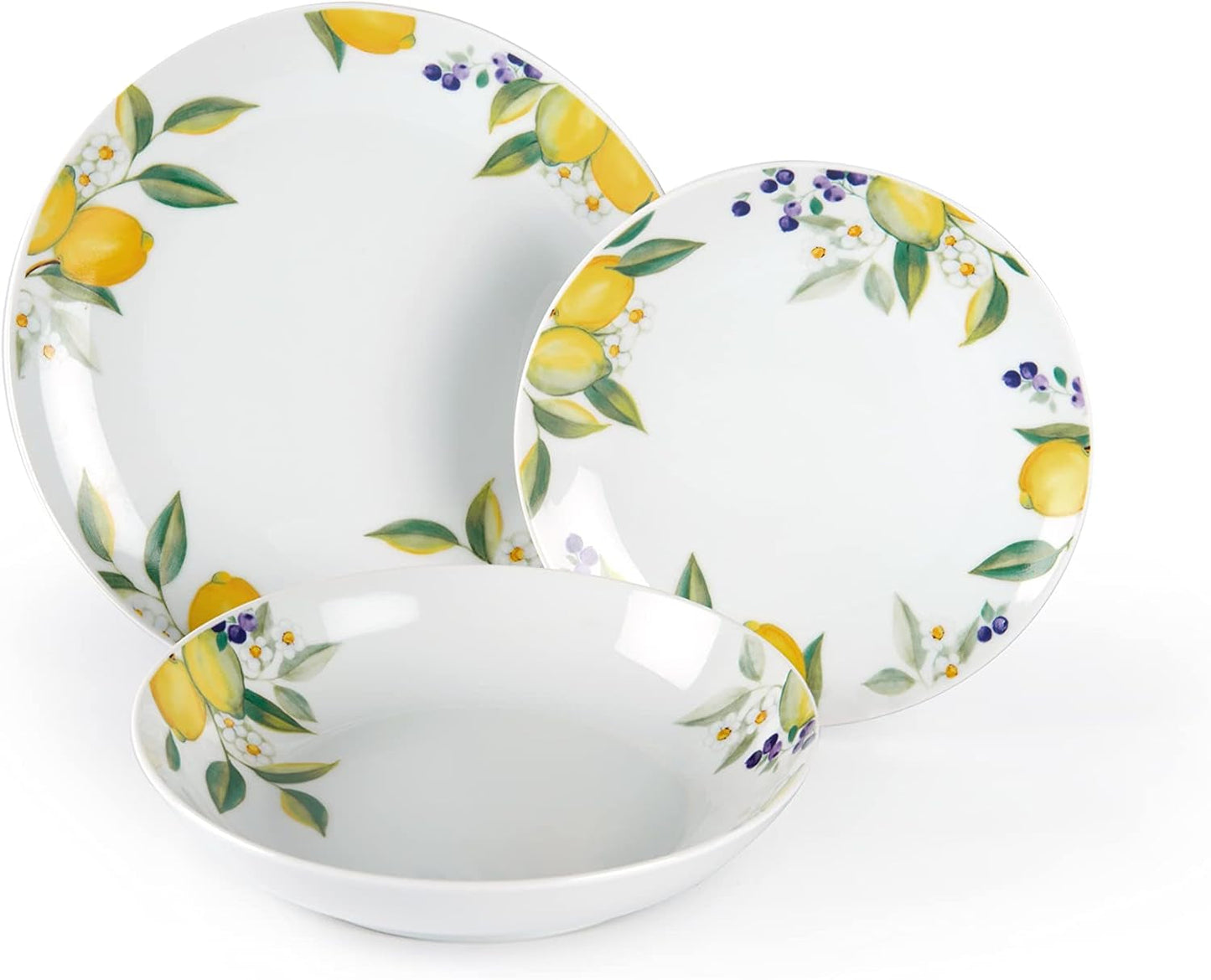 Servizio tavola Excelsa Lemon, 18 pezzi, porcellana, bianco/limone