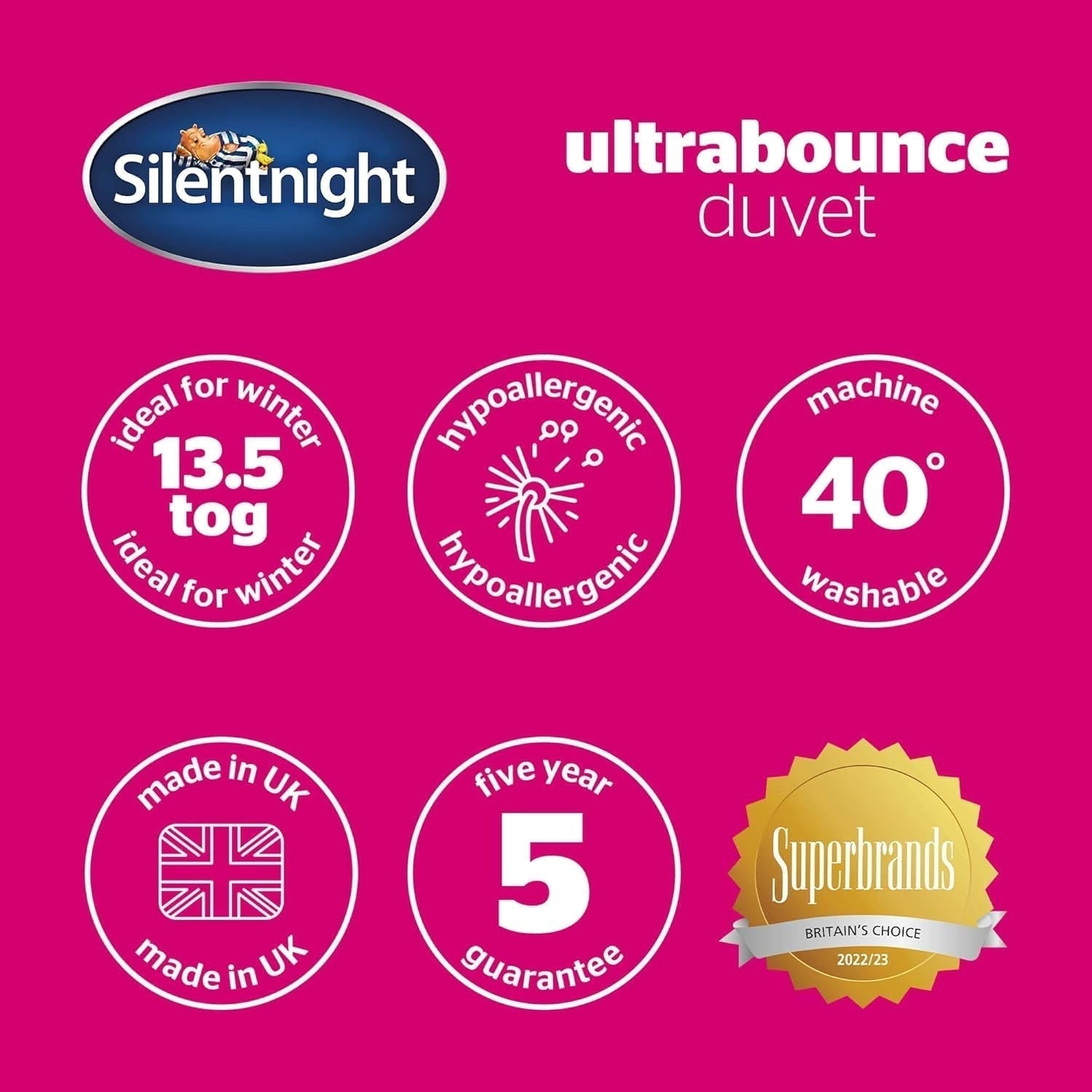 Trapunta Silentnight "Ultbounce", microfibra, bianca, letto singolo Trapunte e trapunte Naty Shop
