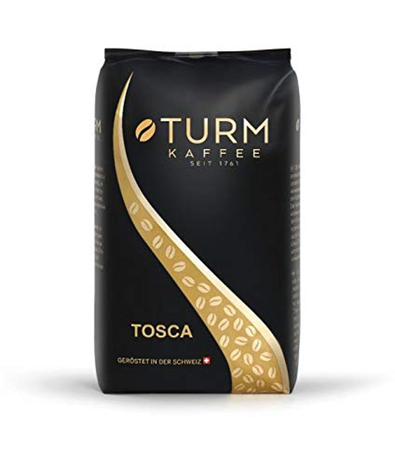 Tosca 1000g| Caffè in grani svizzeri premium per espresso e cappuccino | forte miscela di Arabica e Robusta con note di nocciola e tostato | caffè espresso corposo | fritto in Svizzera