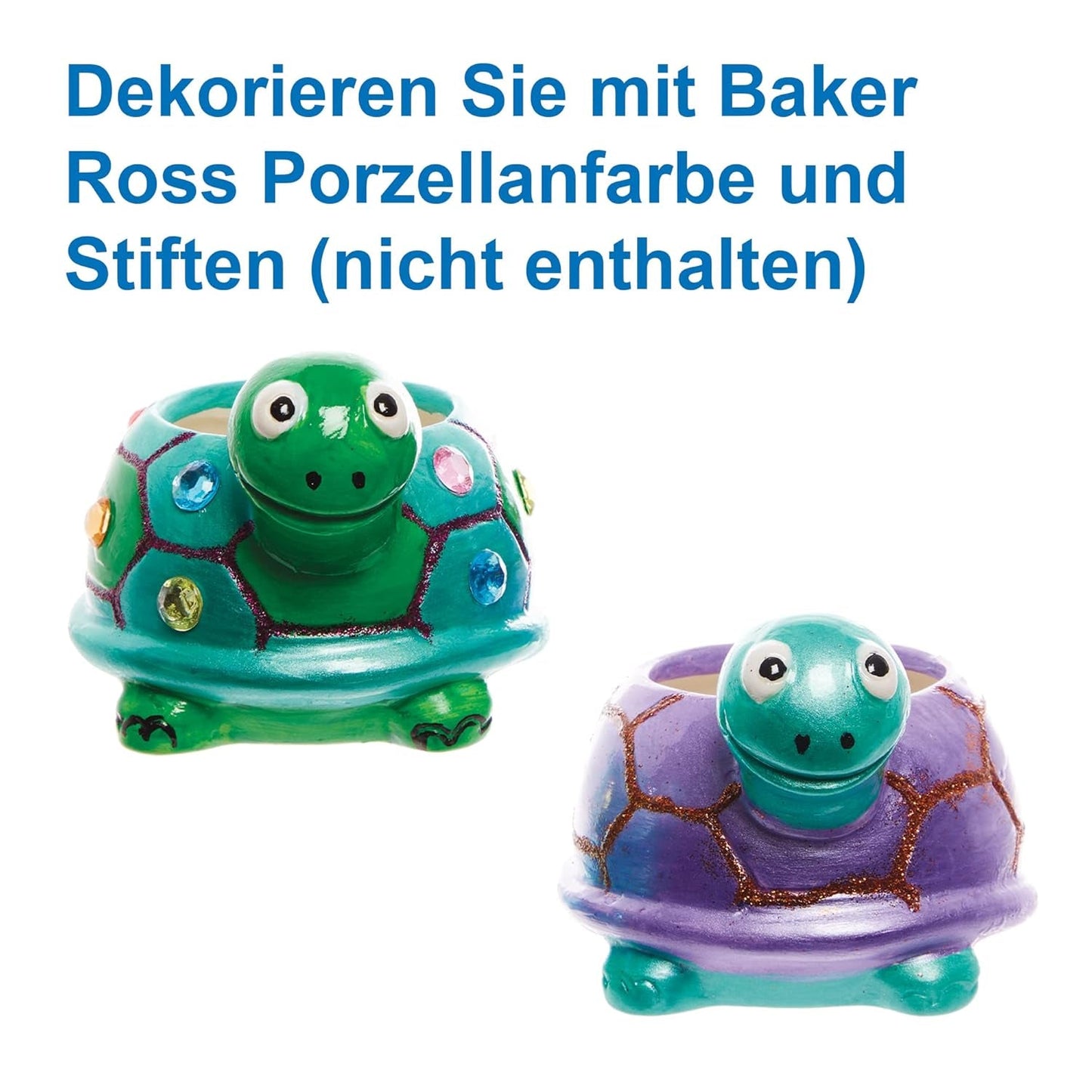 Baker Ross FX594 Fioriere in ceramica tartaruga - Confezione da 2, dipingi la tua fioriera