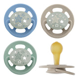 nip - Verde Ciliegia | 0-6 mesi | Confezione da 4 | Suzeta per bebeluși, potenza per alaptare e per loro. Tessuto sostenibile, realizzato in materiale naturale, verde scuro/marrone