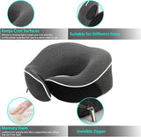 KILDOWS Cuscino per il collo dell'aereo, Cuscino da viaggio in memory foam, Cuscino da viaggio per l'aereo con maschera per gli occhi e tappi per le orecchie, Cuscino per il collo ortopedico, Ideale per viaggiare in aereo, macchina, treno Cuscini ortopedici cervicali Naty Shop