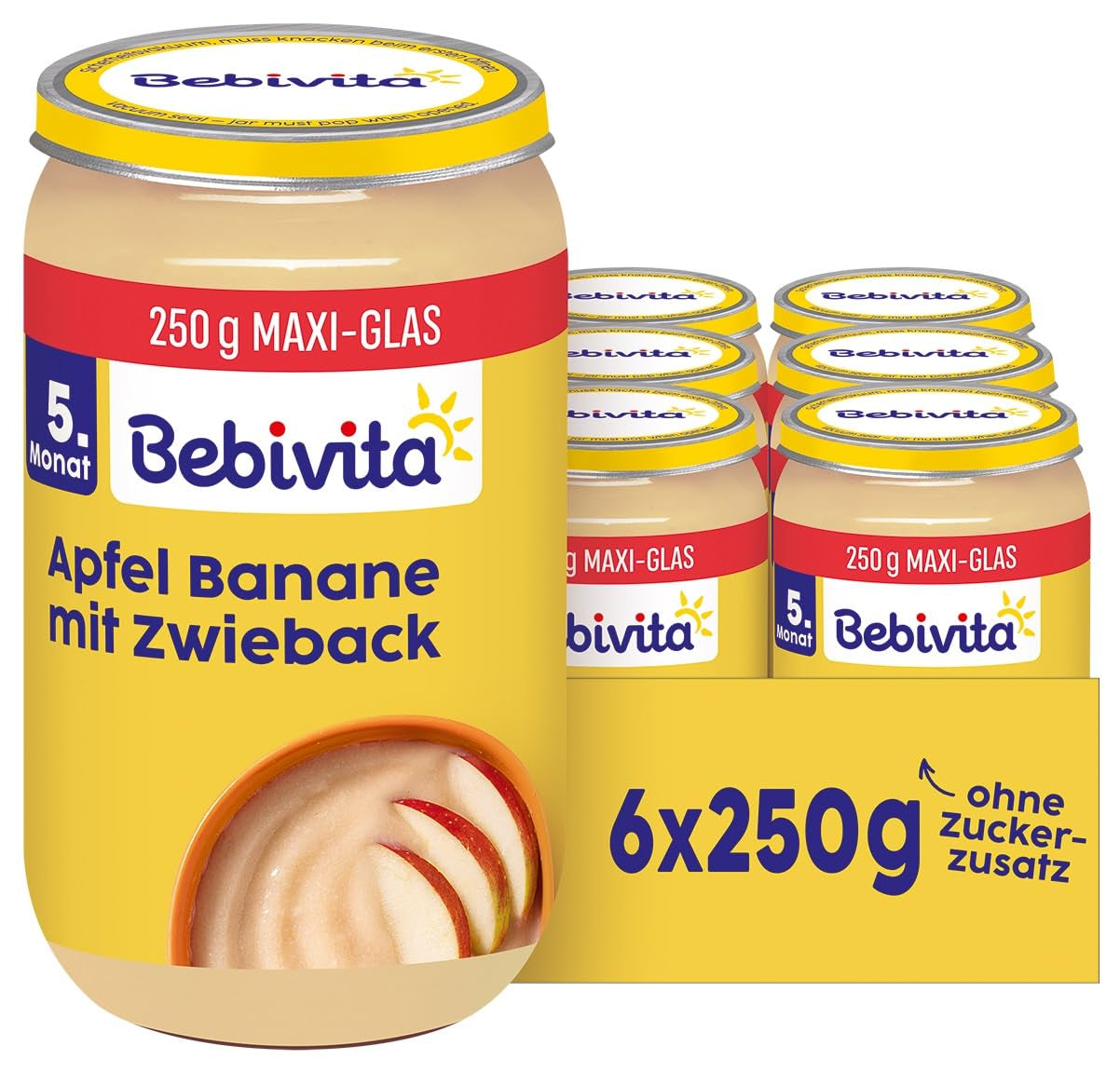 Biscotti frutta e cereali in composto di mele e banane, 250g, conf. da 6 (6 x 250g)