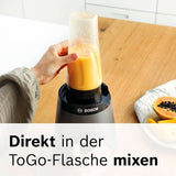 Robot da cucina Bosch Vitapower Serie 4 MMB6177S, Edelstahl-Klingen Made in Germany, bicchiere in vetro Thermosafe da 1,5 l, fiaschetta To-Go da 0,6 l, stopfer, zerkleinerer universale, 30.000 giri/min, 1200 W, Argento Kitchen Naty Shop