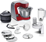 Robot da cucina Bosch Serie 4 MUM5X720, bilancia integrata, ciotola inox 3,9L, mixer 1,25L, 1000W Accessori Alimentazione e Allattamento Baby Naty Shop Singolo Rosso scuro/argento 2 accessori