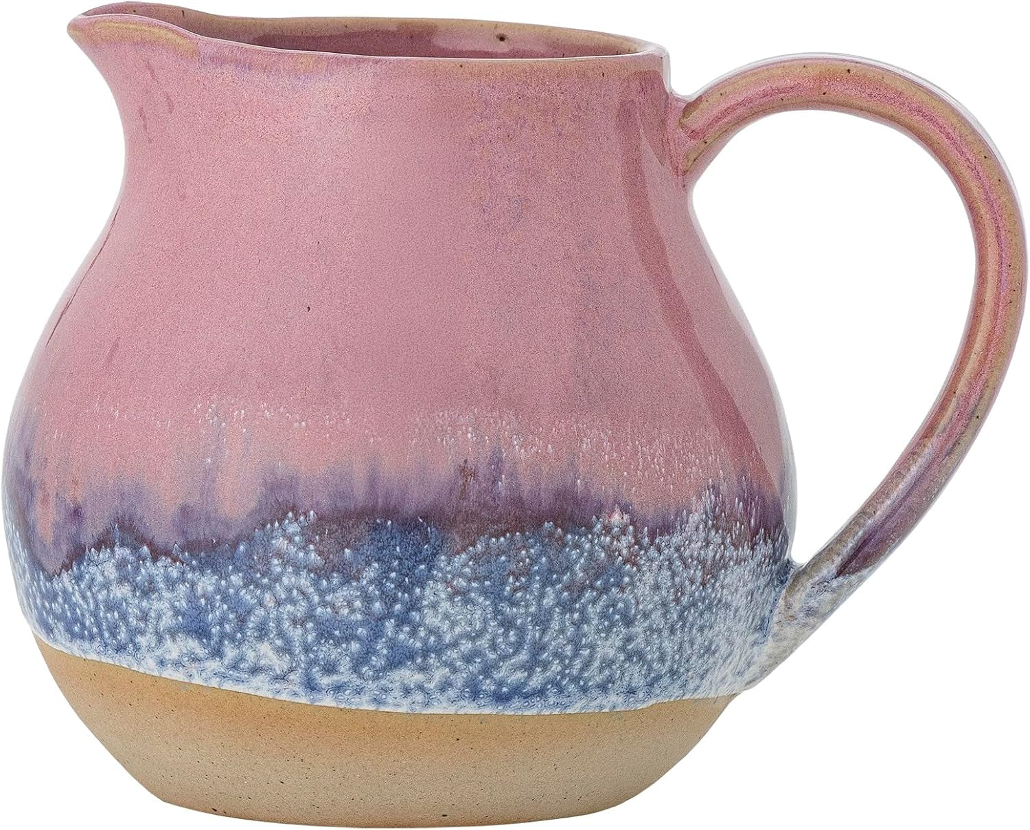 Tazza da latte in gres Bloomingville Paula - design decorativo, perfetta per il tavolo della colazione, con una consistenza naturale, 435 ml (rosa)