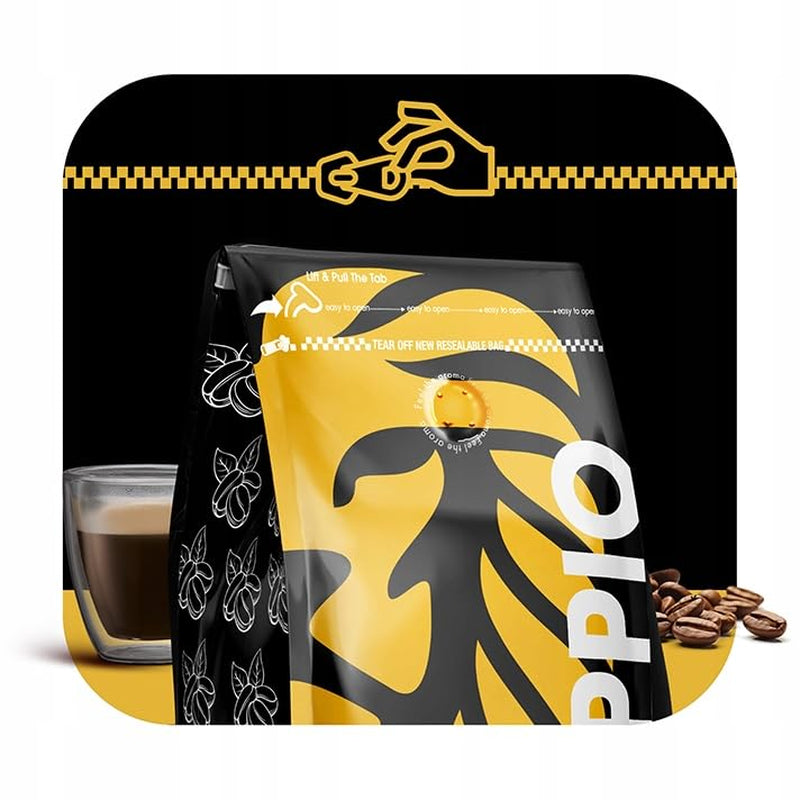 Doppio Crema & Aroma 1KG | Caffè in grani 80% Arabica e 20% Robusta | con note di cacao, frutta secca e caramello | Tostatura fresca e media, bassa acidità | per l'espresso | Caffè Orca Blu