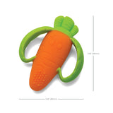 Infantino Lil' Nibbles, Massaggiagengive in silicone strutturato, Giocattolo massaggiagengive per neonati senza BPA, Morbido, facile da tenere, Stimolazione sensoriale per neonati, Carota