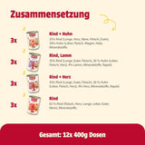 animonda Carny Adult Savory Variety (12 x 400 g), alimento umido per gatti adulti, alimento umido con ingredienti al 100% di carne fresca, senza cereali e senza zucchero