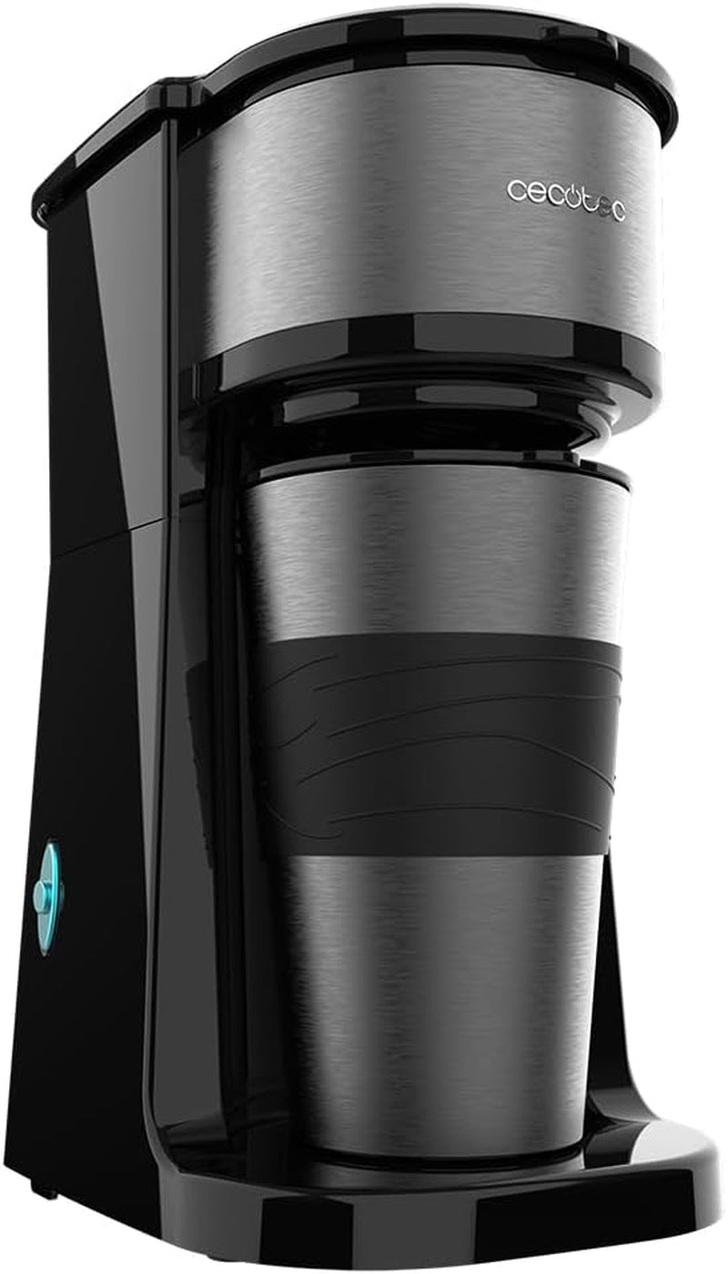 Macchina per caffè espresso Cecotec Coffee 66 Drop&Go con caraffa termica, 700 W, capacità 420 ml, beccuccio sigillato, filtro permanente o in carta, funzione di spegnimento automatico, contenitore con finestra