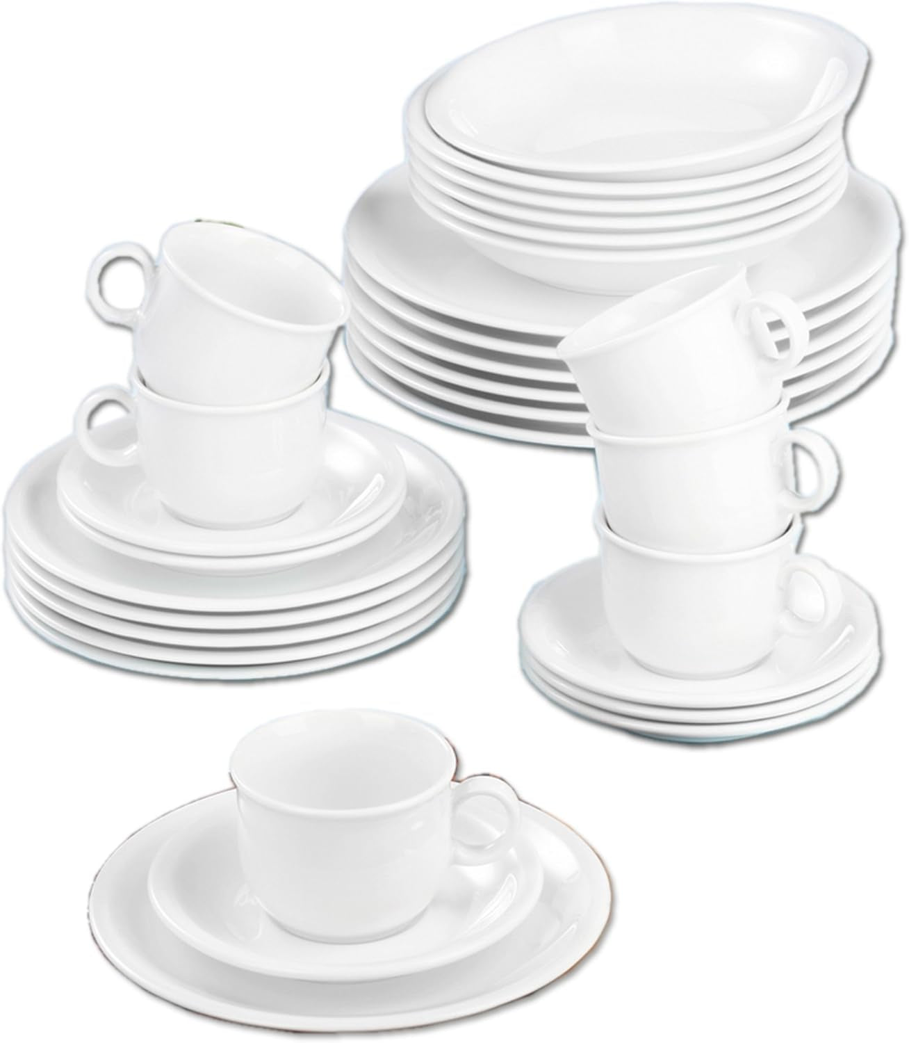 Seltmann Weiden 001.716175 Compact White Servizio di stoviglie da 30 pezzi, bianco/semplice