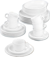 Seltmann Weiden 001.716175 Compact White Servizio di stoviglie da 30 pezzi, bianco/semplice