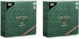 50 tovaglioli "ROYAL Collection" piega 1/4 40 Cm X 40 Cm verde scuro "Ornamenti"