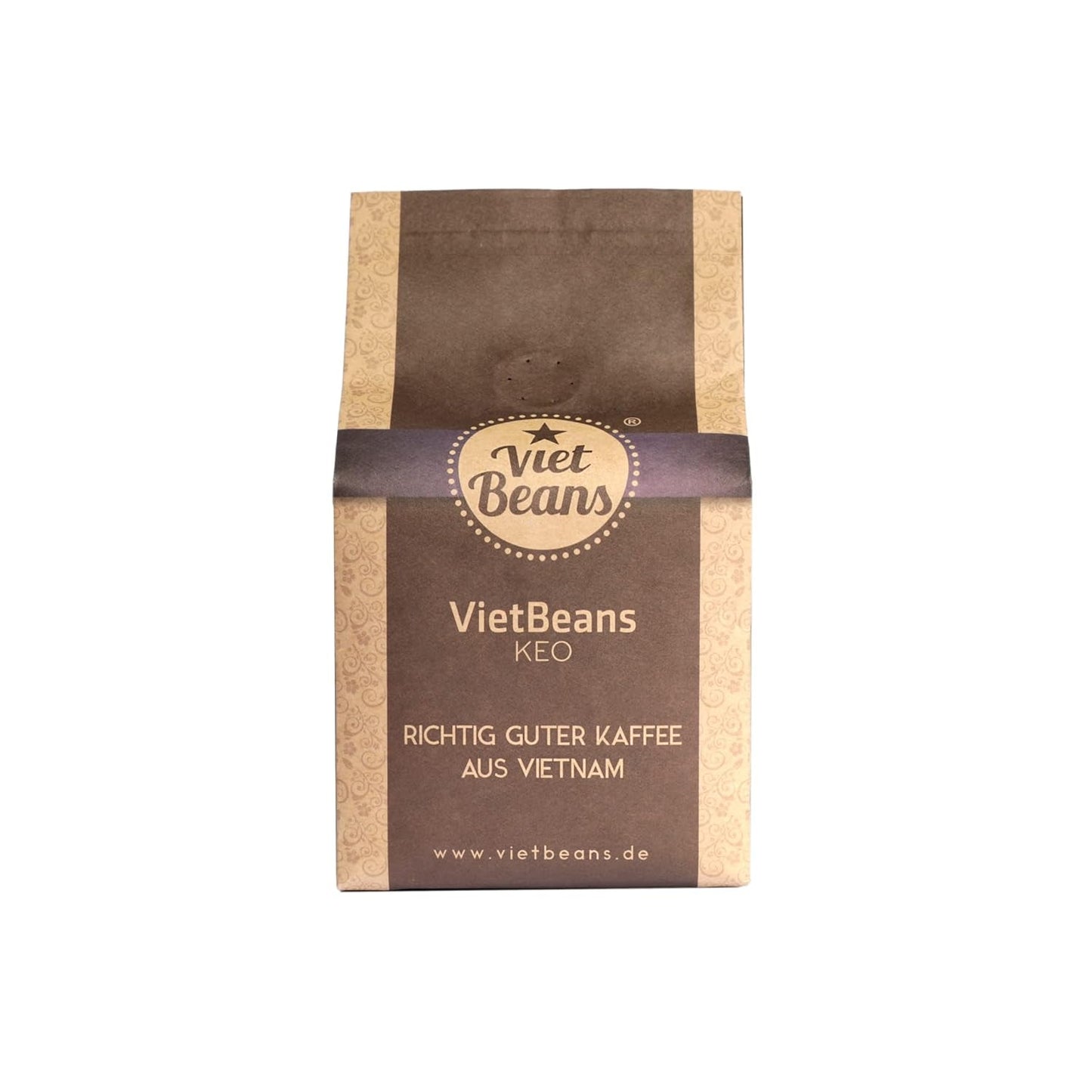 VietBeans KEO - Schokoladiger Kaffee – Ganze Kaffeebohnen - Geröstet in burro, whisky e rum - Schoko-Geschmack intensivo - Aroma: Schokolade - 250g