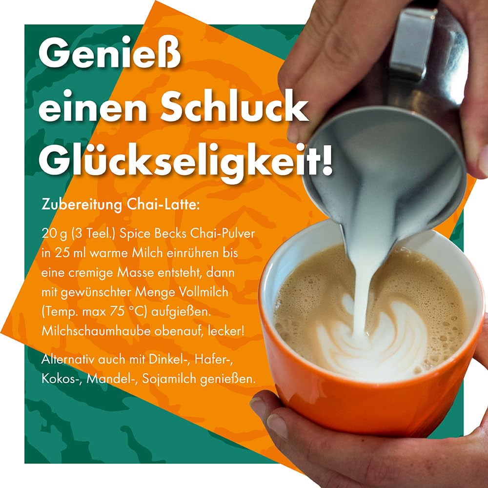 Becks Cocoa Om Masala Chai Tea Bio - Tè nero indiano con spezie tradizionali come cannella, cardamomo e zenzero - Perfetto per Chai Latte, 300g