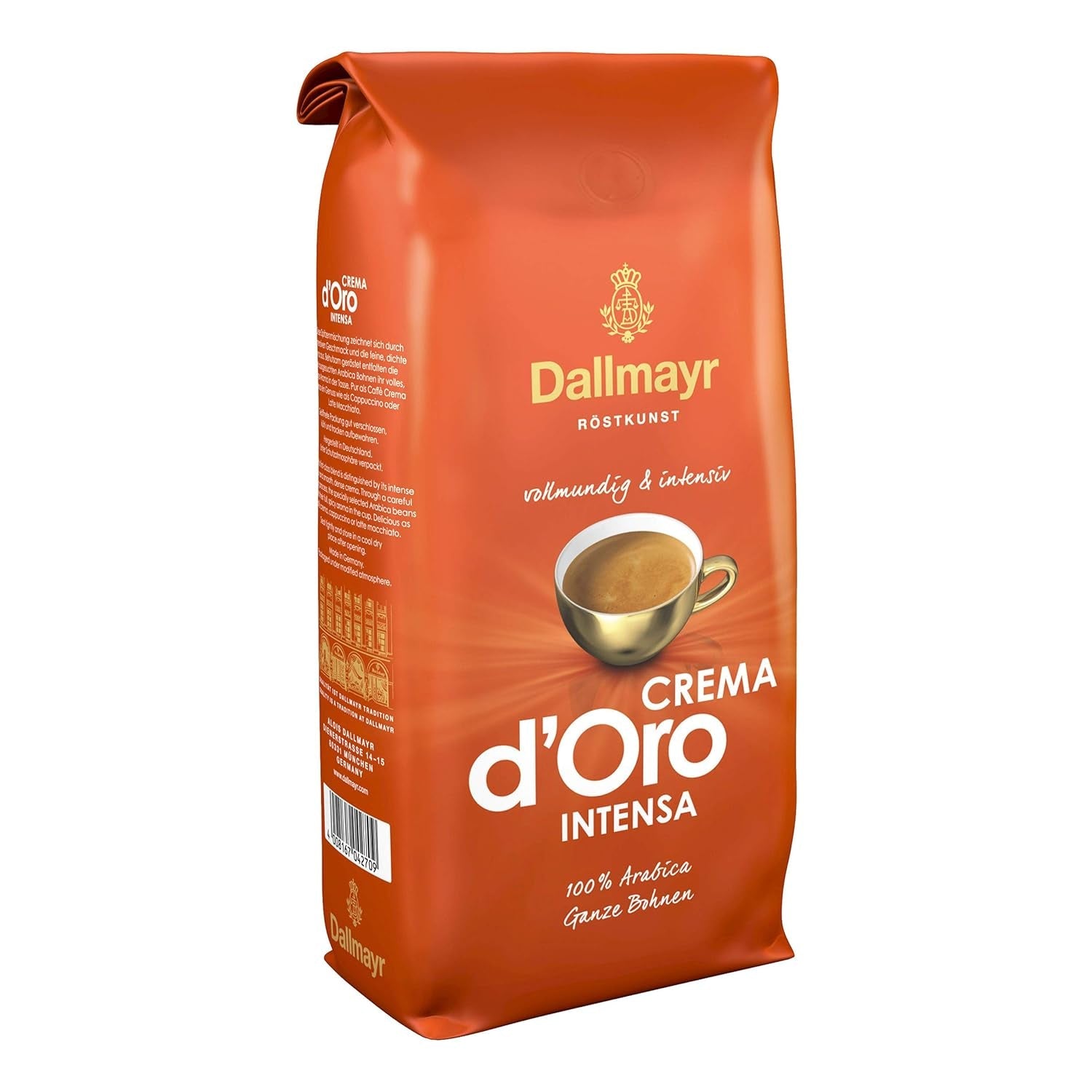 Crema d'Oro Caffè Intenso, Caffè Macinato, Caffè Tostato, Caffè in Grani, Caffè in Grani, 8 x 1000 g