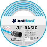 Tubo da Giardino CELLFAST, Tubo per Acqua da Giardino a 3 Strati, Resistente Filo Rinforzato, Tubo Flessibile per Irrigazione, Resistente ai Raggi UV, Anti-Alghe, 3,4 Pollici, Lunghezza 20 Metri