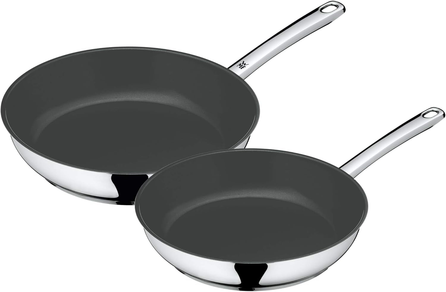 WMF Devil set di padelle 2 pezzi, padelle per induzione 24, 28 cm, acciaio inossidabile Cromargan, rivestimento in ceramica, resistente al forno Pentole e padelle Naty Shop Set di 2 padelle 24 e 28 cm