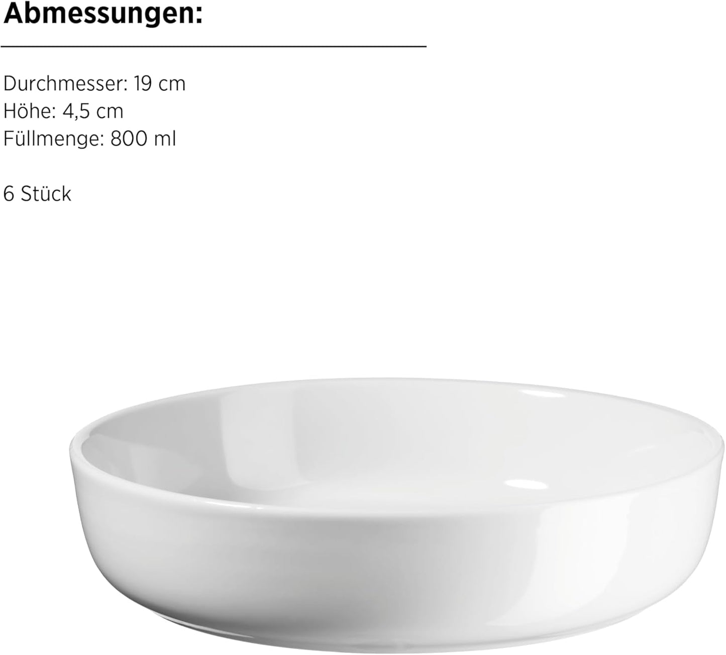 MÄSER, serie Navina, set di stoviglie per 6, stoviglie in porcellana bianca, senza tempo, porcellana, bianco