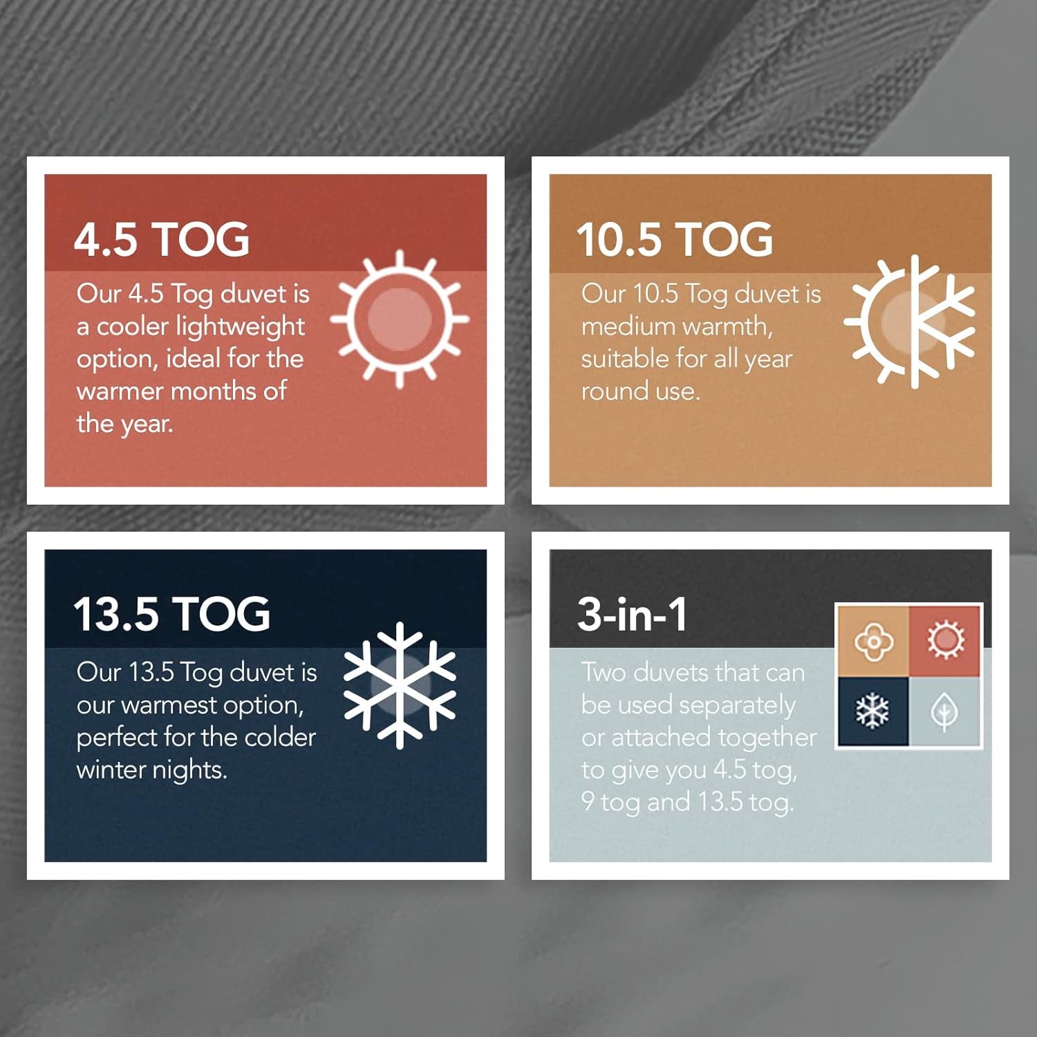 Piumino antiallergico Snuggledown Freshwash, 13.5 Tog Winter Warm, cotone, bianco, letto singolo Piumini e trapunte Naty Shop