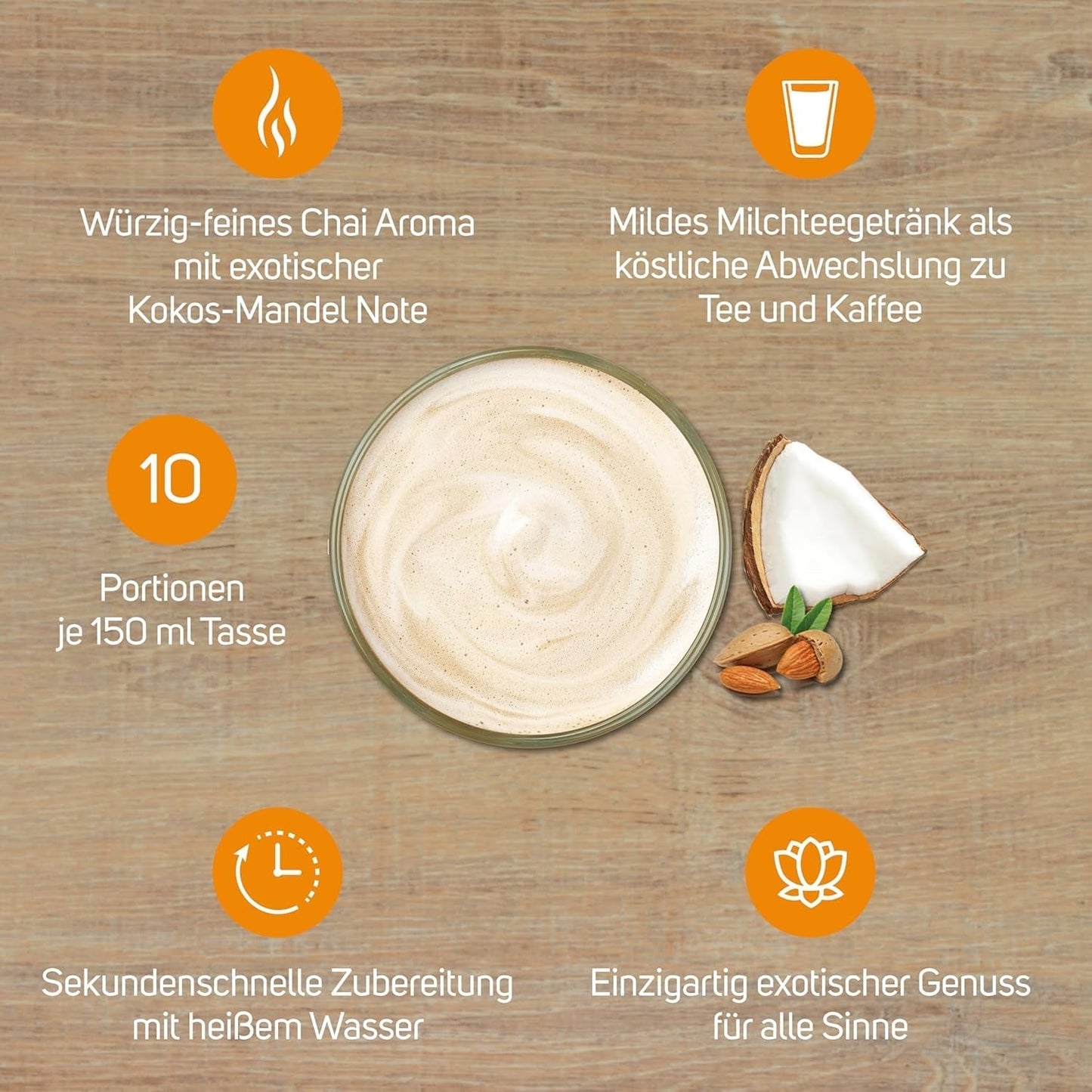KRÜGER Chai Latte Exotic India tipo cocco-mandorla (1 x 0,25 kg)