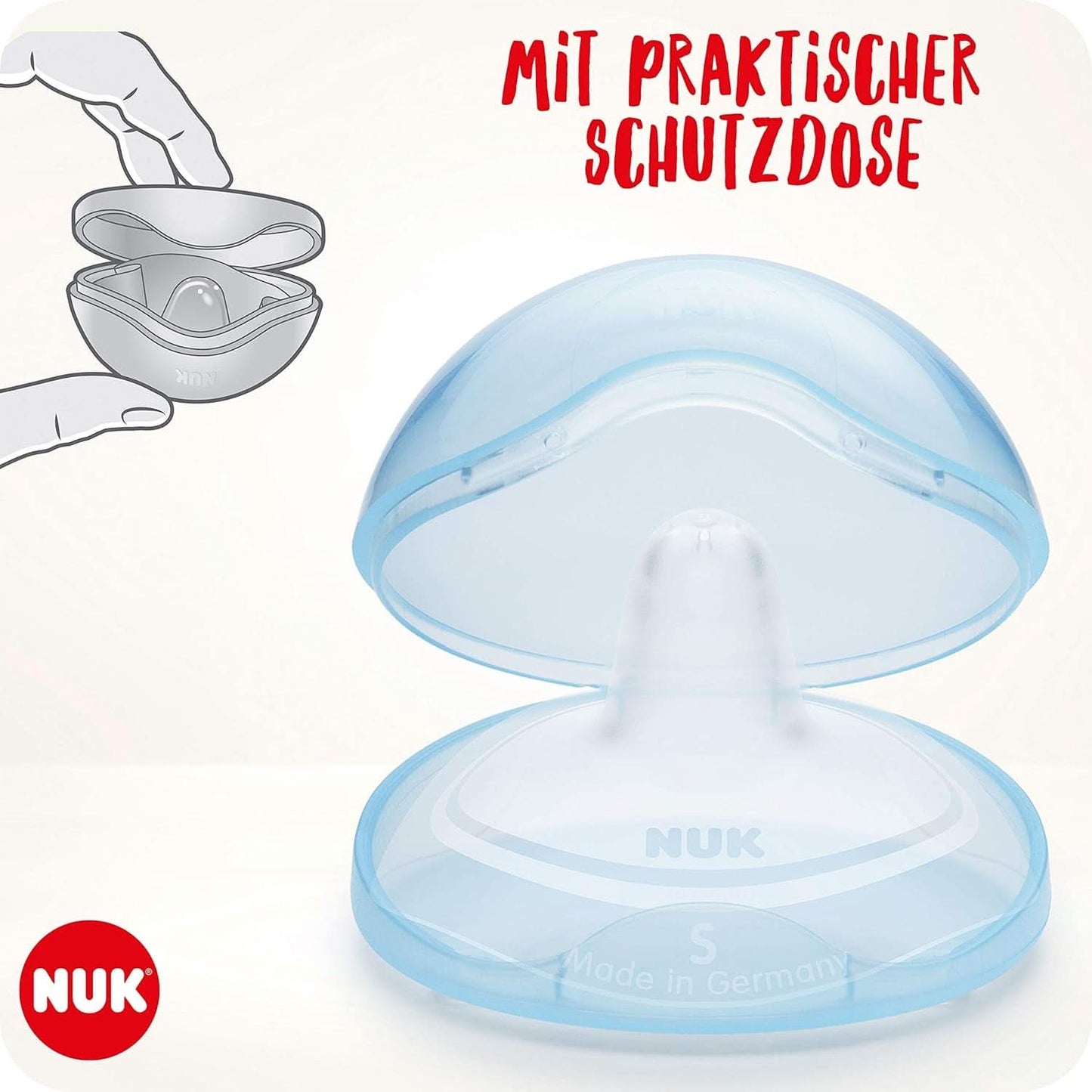 Paracapezzoli NUK | Paracapezzoli per l'allattamento al seno | Protegge dai capezzoli irritati | Silicone sottile | Taglia S (16 mm) | 2 pezzi Accessori per Alimenti e Allattamento Naty Shop