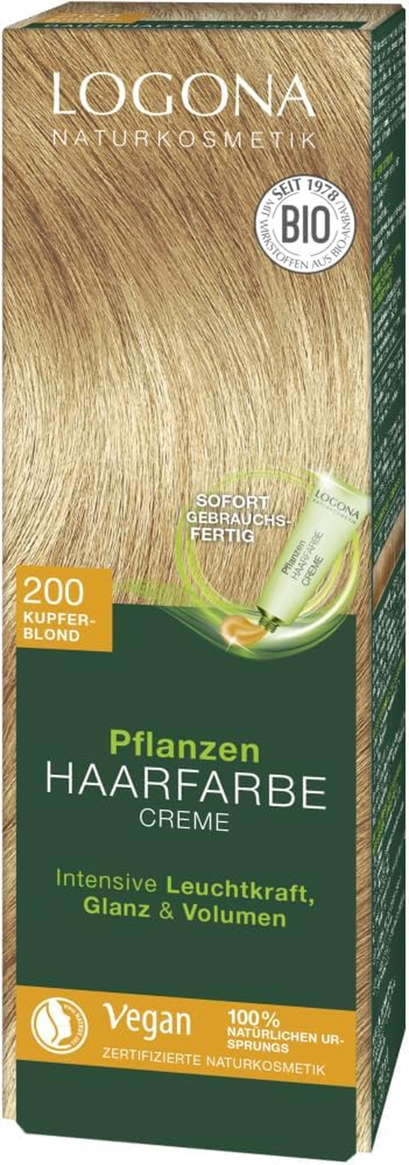 LOGONA Natural Cosmetics Crema Colorante Vegetale per Capelli 240 Marrone Torrone, Tintura naturale per capelli castani con henné, Crema colorante per toni castani, Colorante per capelli scuri, Tintura per capelli 150ml Naty Shop Marrone chiaro