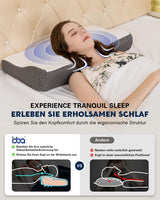Cuscino IDEA, Cuscino ortopedico ergonomico per dolori al collo, Cuscino in memory foam per chi dorme sul fianco, sulla schiena e sull'addome, Cuscino antirussamento per uomini e donne (62 * 34,5 * 12/8 CM) Cuscini ortopedici cervicali Naty Shop