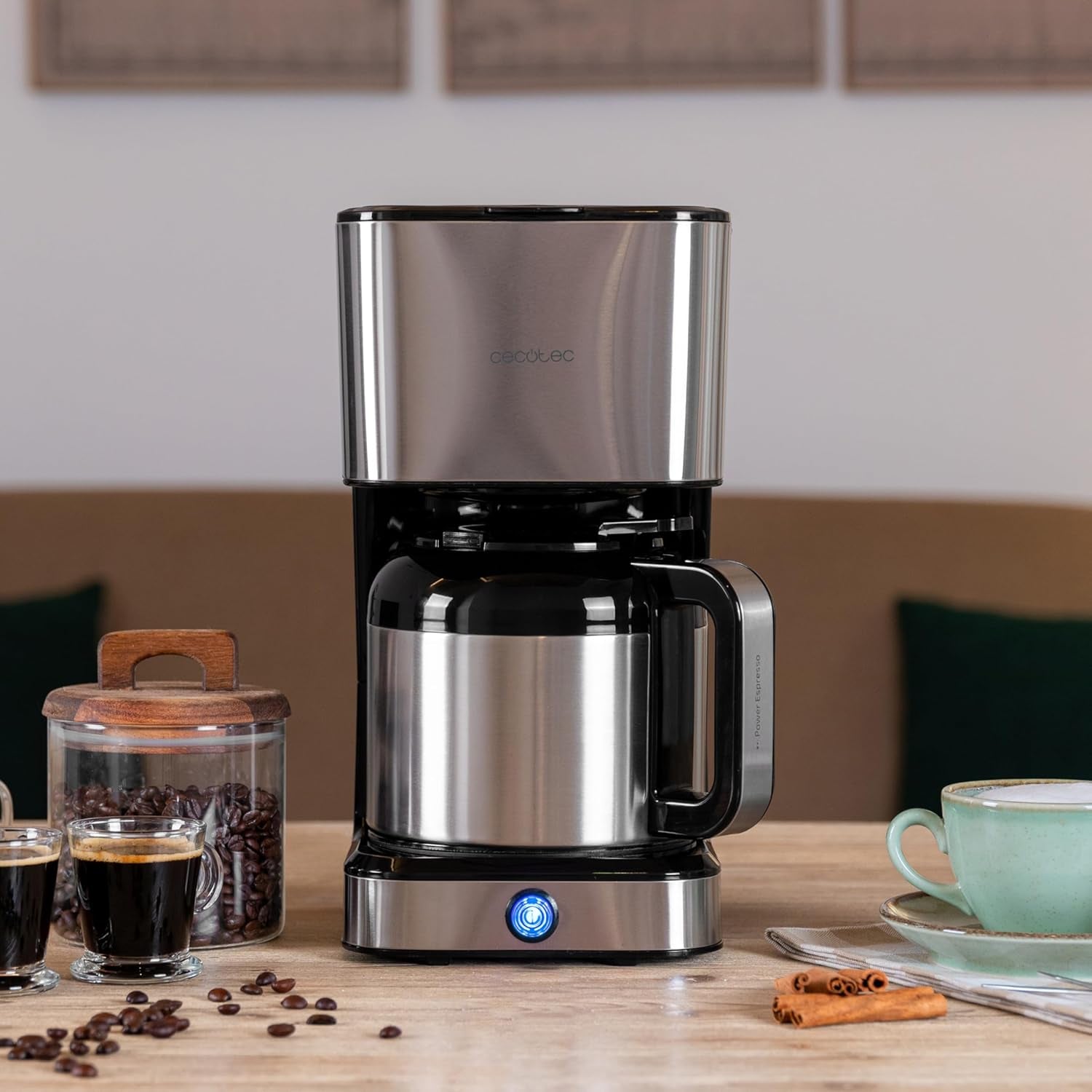 Caffettiera a goccia Cecotec Coffee 66 Drop & Thermo, 950 W, 1,2 L, 10 tazze, tecnologia ExtremeAroma, funzione antigoccia, indicatore del livello dell'acqua, filtro principale riutilizzabile, protezione dal surriscaldamento