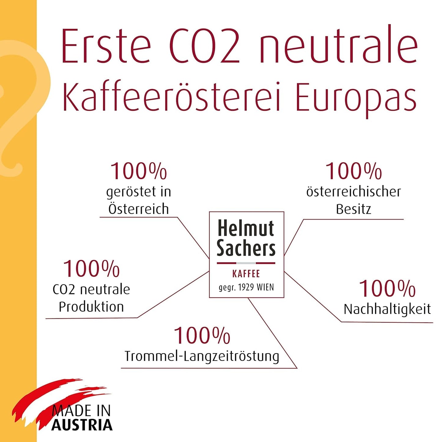 Caffè Helmut Sachers - Panna, forza 4/5, 100% Arabica, chicchi di caffè interi, 6 x 500 g