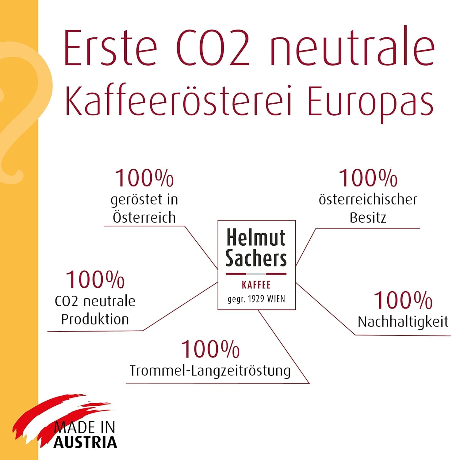 Caffè Helmut Sachers - Panna, forza 4/5, 100% Arabica, chicchi di caffè interi, 6 x 500 g