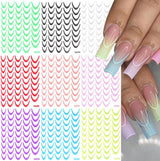 9 colori adesivi per unghie francese adesivi per unghie francese autoadesivo del chiodo foil french unghie gradiente adesivi punta francese adesivi per unghie arte del chiodo nail design adesivi accessori per unghie