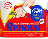 Rotoli da cucina Renova Renova Ultrapower | 24 rotoli XXL = 60 rotoli standard | 3 strati ultra assorbenti e di massima resistenza | Carta certificata Fsc