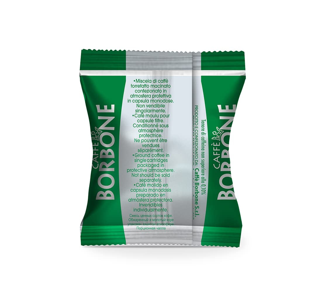 Caffè Borbone Kaffee Kapseln Respresso, Blaue Mischung, 100 stück & Kaffee Kapseln Respresso, Entkofeinierte Dek Mischung - 100 stück - Compatibile con Häuslichen Kaffeemaschinen Nespresso®*