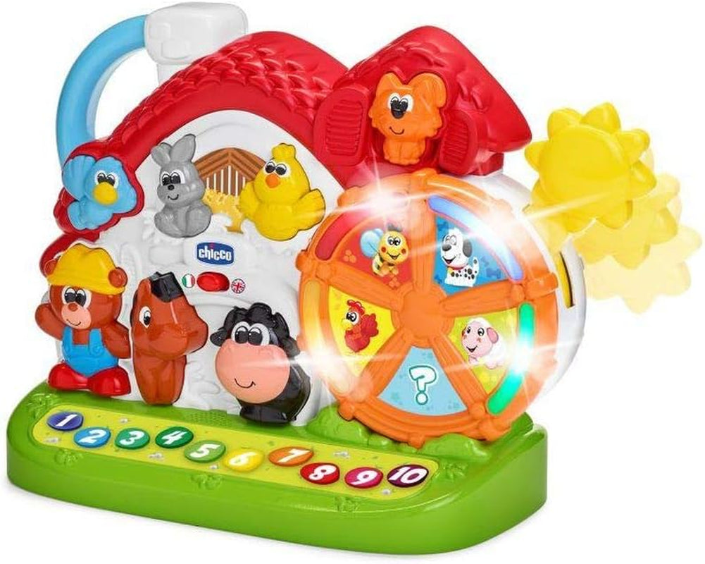 Chicco Fattoria Parlante Giocattolo Bilingue Italiano/Inglese con Animali, Luci e Suoni, 3 Opzioni di Gioco, Giocattolo Elettronico per Apprendimento - Giocattolo per Bambini da 1 a 4 Anni Bebe Naty Shop Nuova Fattoria Parlante