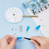 OLYCRAFT 24 Pezzi Anello per Nagelschmuck Ciondola Nail Art Accessori con Strumento per piercing al Nagel Bohrer Manueller Bohrer Aus Legierung per Tips, Acrilico, Gel e Decorazioni