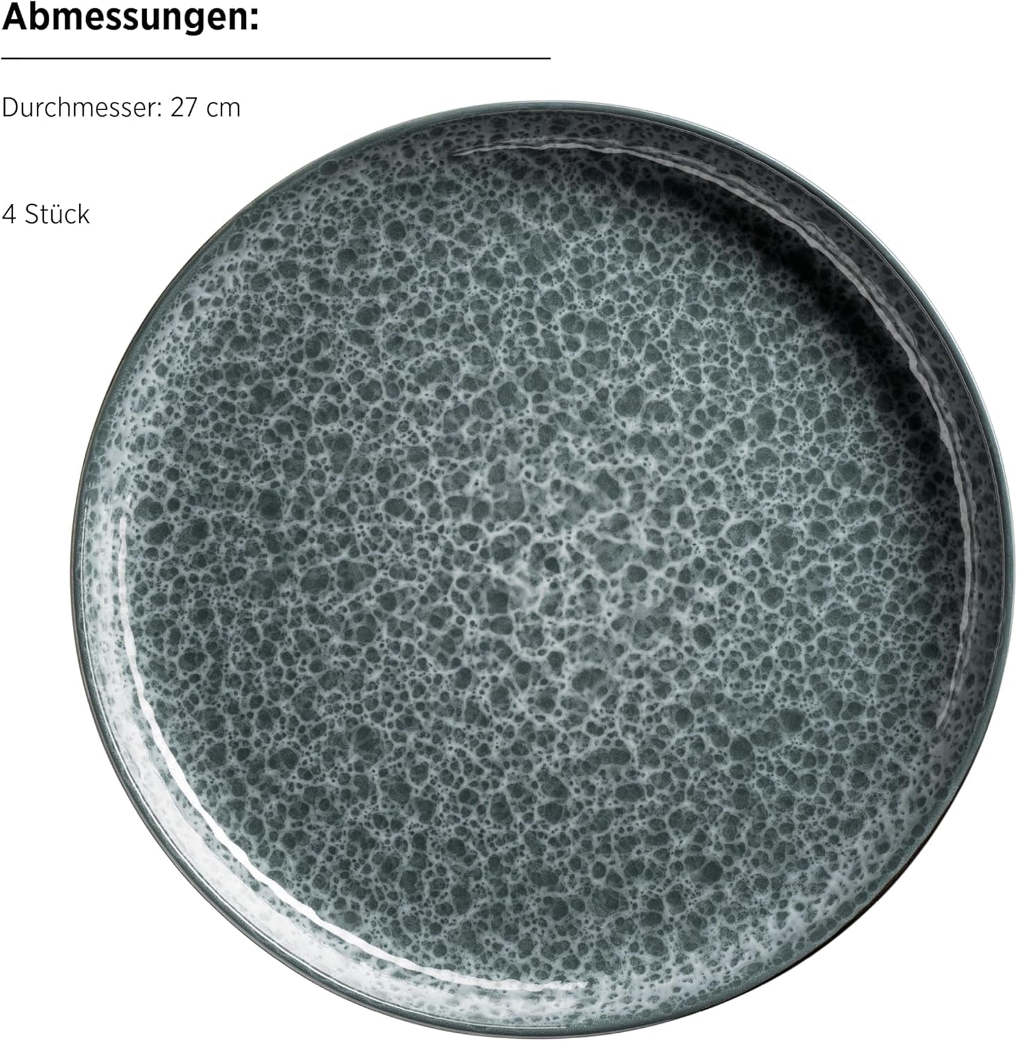 MÄSER 934110 Serie Filippa, Servizio da tavola in ceramica per 4 persone, Servizio da tavola moderno combinato con 16 pezzi; Piatti, ciotole e tazze con smalto reattivo in verde e nero, Gres, Verde