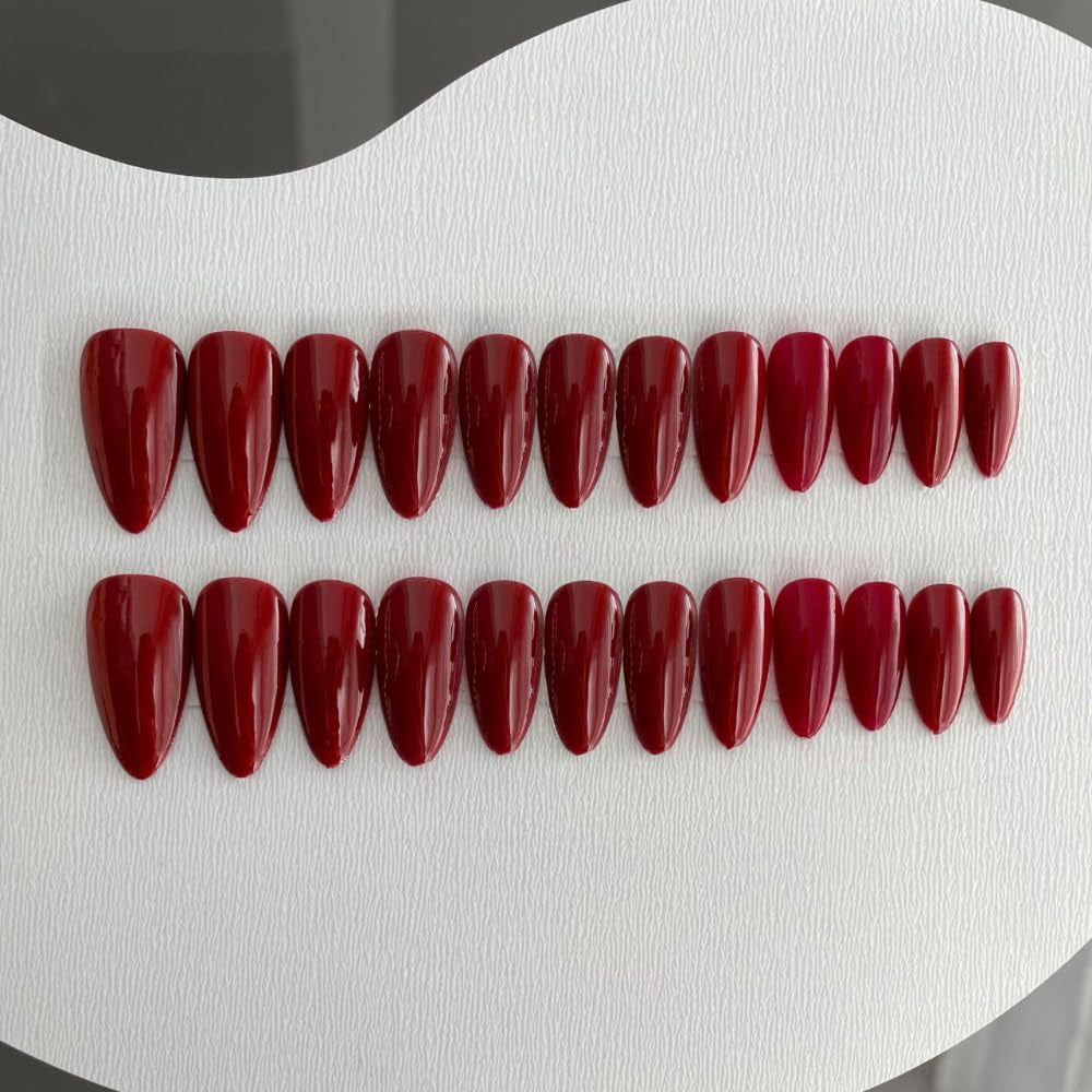 Unghie finte, Mandorla francese, Lunga, Unghie artificiali con colla, Per donna, Ragazza, Accessori o idea regalo, Per matrimonio, compleanno, Natale, San Valentino