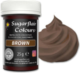 Pasta colorante alimentare marrone Sugarflair, colorante alimentare pastello altamente concentrato per crema al burro, fondente, glassa reale, decorazioni per torte e altro ancora! Colorante alimentare vivace! - 25 g