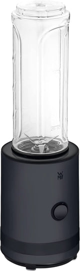 WMF Küchenminis Smoothie-To-Go, Mini Robot da cucina con Zwei Mix-/Trinkbehältern 0,6 L, Mixer Hochleistungsmixer 300 W, Edelstahl Matt, Schwarz Kitchen Naty Shop Deep Black