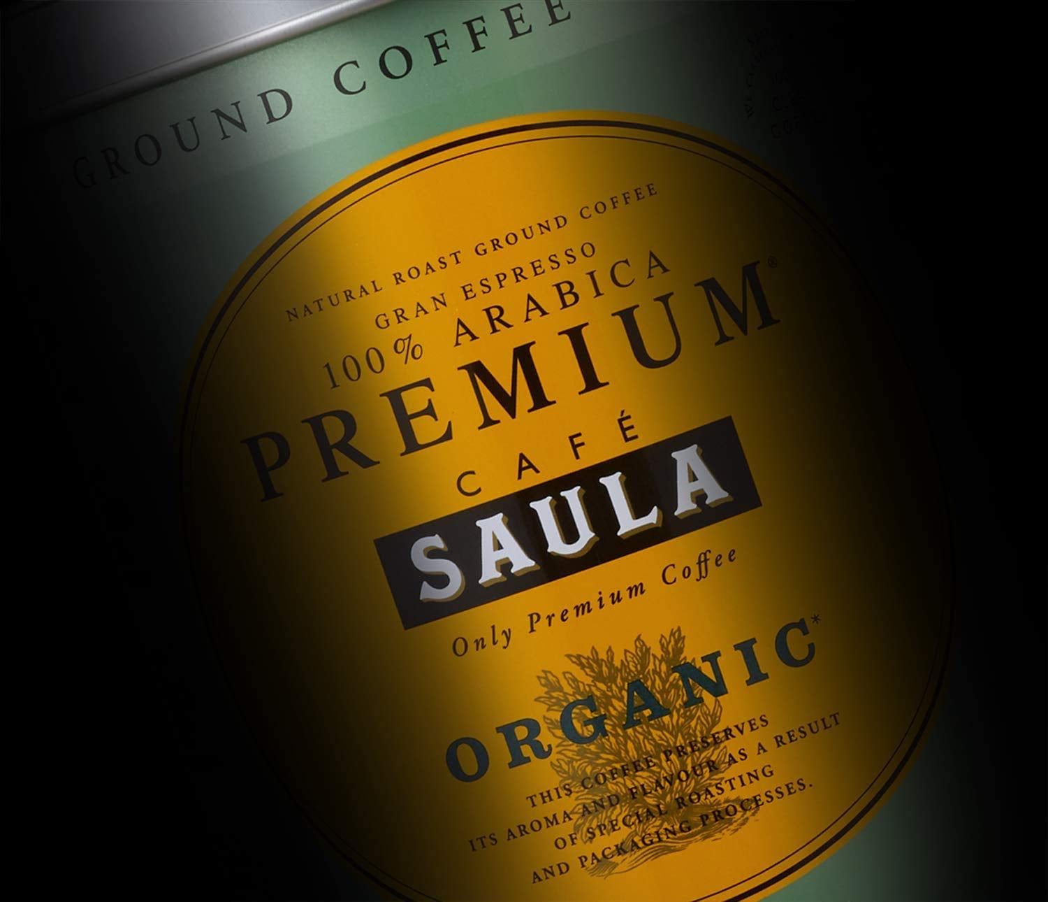 Caffè in grani Saula premium, confezione da 2 scatole x 500g. 100% Arabica biologica