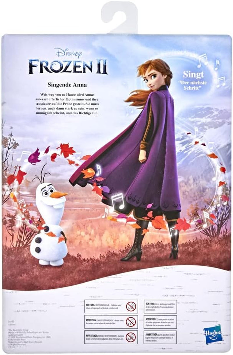 Disney Frozen 2 Frozen Anna Music, bambola cantante in vestito viola, giocattolo da 3 anni in su, 57237830, multicolore