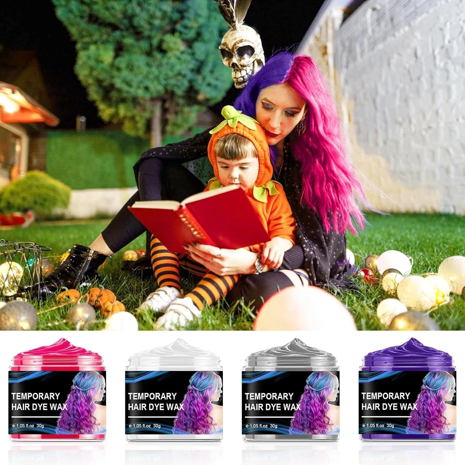 Halloween Tinture Per Capelli Temporanee 4 Colori Colore Dei Capelli Cera Per Lo Styling Dei Capelli Tono Per Gli Uomini Le Donne Halloween Cosplay Del Partito Tinture Per Capelli Naty Negozio