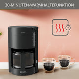 Macchina per caffè espresso Krups F30908 ProAroma con filtro e caraffa in vetro, capacità 1,25 l, 10-15 tazze, 1050 W, nera