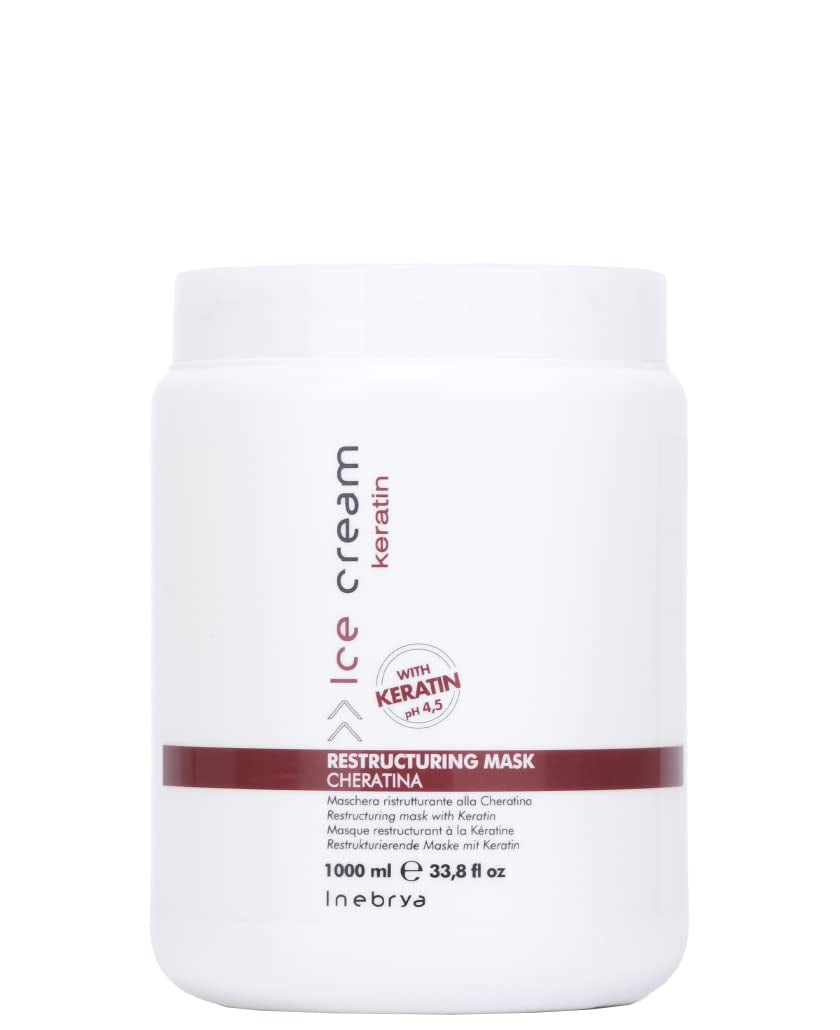 Maschera ristrutturante Keratin Ice Cream. Maschera capelli ristrutturante, 500 ml Naty Shop maschera capelli 1 litro (1 confezione)