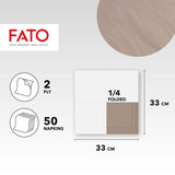 Fato, Tovaglioli Carta Usa E Getta, Ideale per Pranzi Casual e Buffet, Confezione da 50 Tovaglioli, Misura 33X33, Piegato in 4, 2 Strati, Tortora, Carta 100% Pura Cellulosa, Certificato Fsc