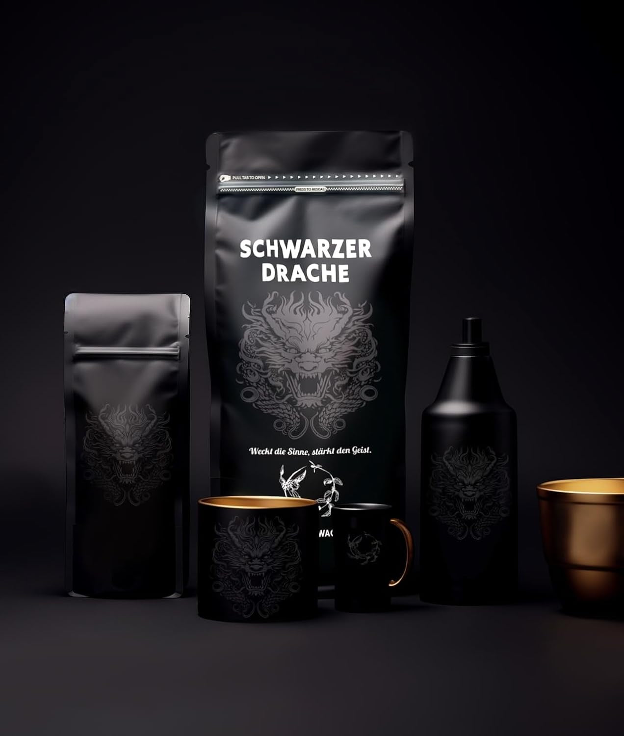 Black Dragon Espresso 100% Robusta - Caffè in grani tostati extra forti - Caffè molto forte e corposo con alto contenuto di caffeina - Espresso molto forte