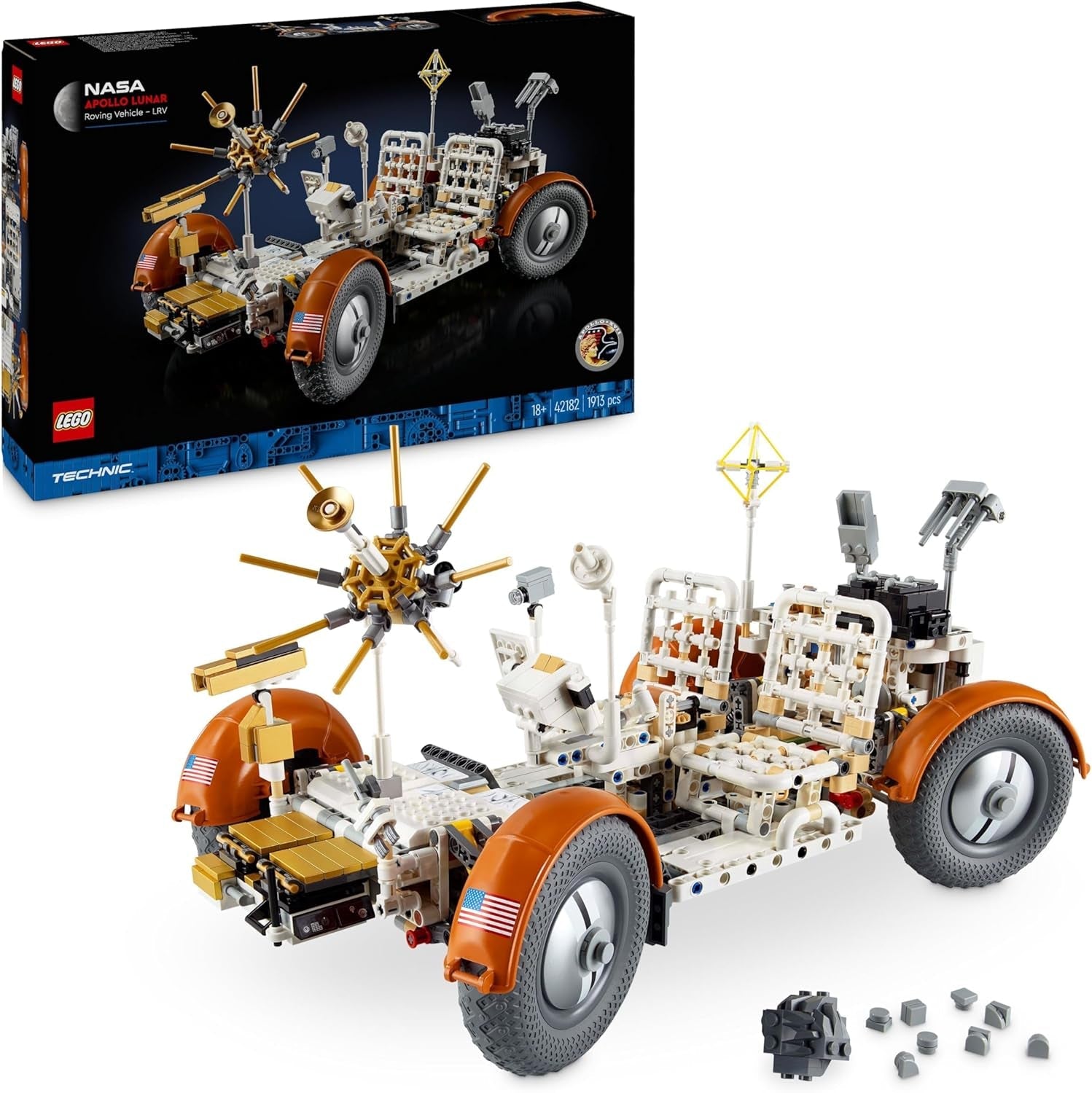 LEGO Technic NASA Apollo Lunar Roving Vehicle (LRV), modello di rover lunare per adulti, oggetti da collezione spaziali per appassionati di scienza, giocattolo da costruzione, modello di veicolo spaziale 42182 Set da costruzione Besuche den LEGO-Store Titolo predefinito