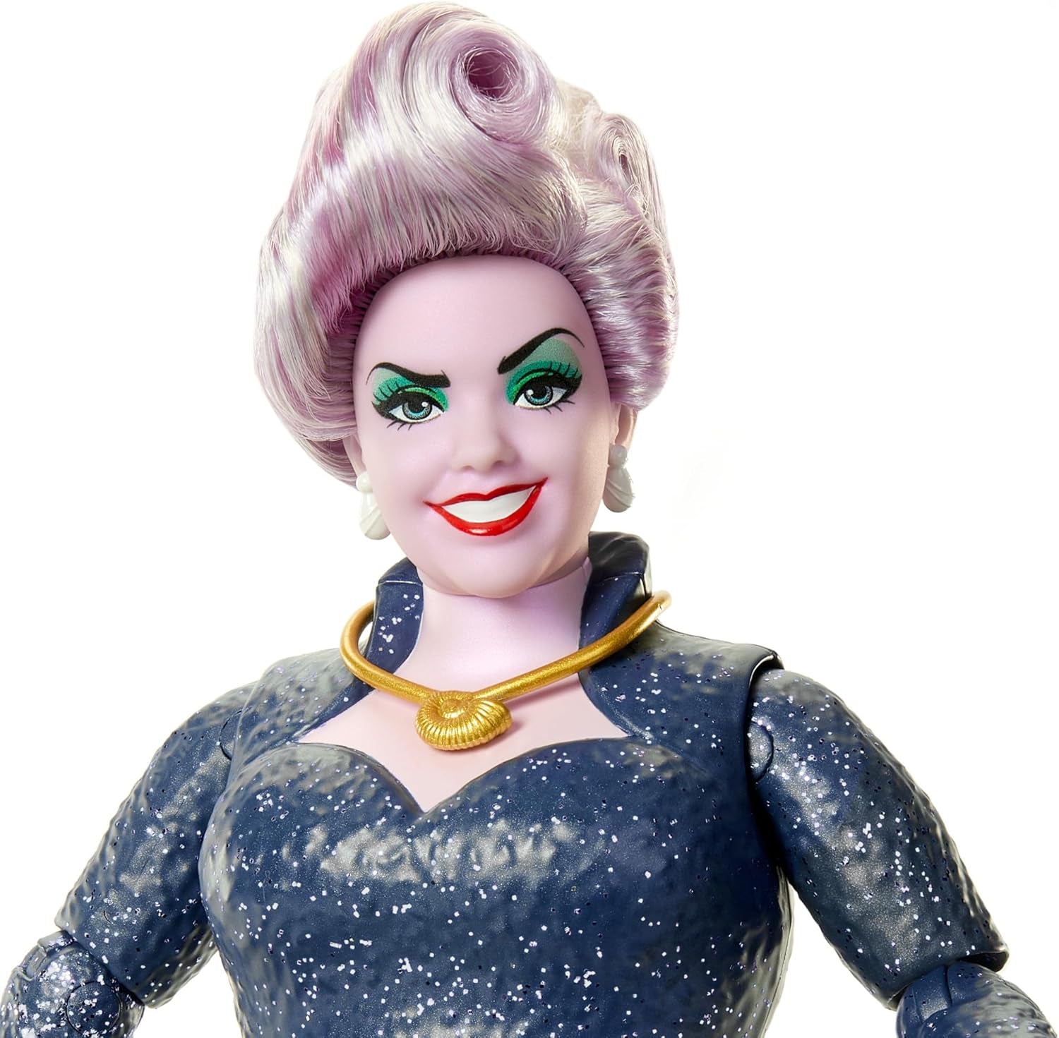 Mattel DISNEY Ariel, Sirena - Ursula con tentacoli, collana staccabile e acconciatura color lavanda per un divertimento infinito dal parrucchiere, adatta a bambini dai 3 anni in su, bambole HLX12 Naty Shop