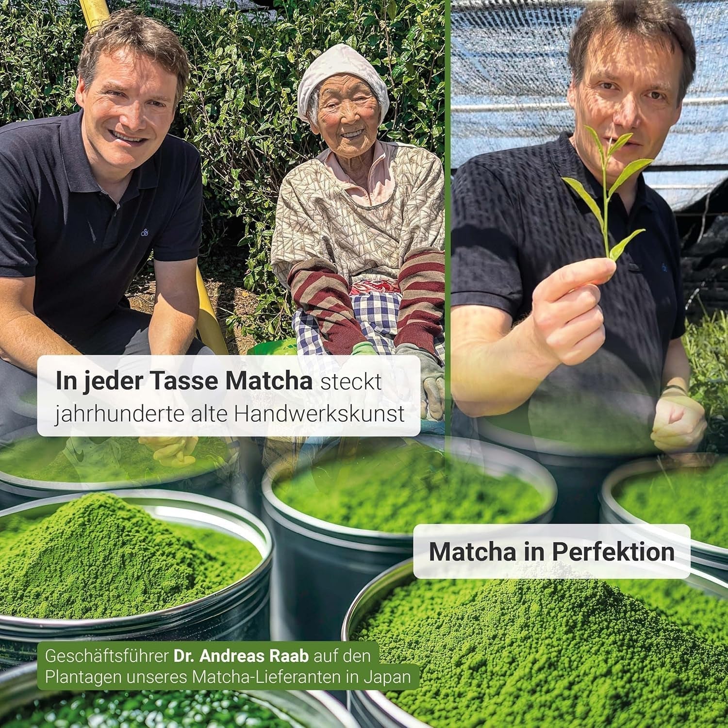 Raab Vitalfood® Premium Bio Matcha in polvere (30g) - Originale dal Giappone, polvere di matcha pura senza additivi, macinata finemente, gusto leggermente amaro, polvere di tè verde, vegano, cerimonia del tè